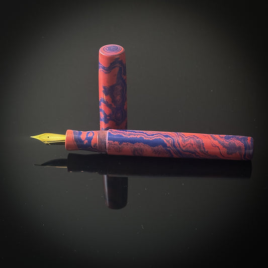 Red and Blue Ebonite Extra Long Arlington Model - Jowo Nib
