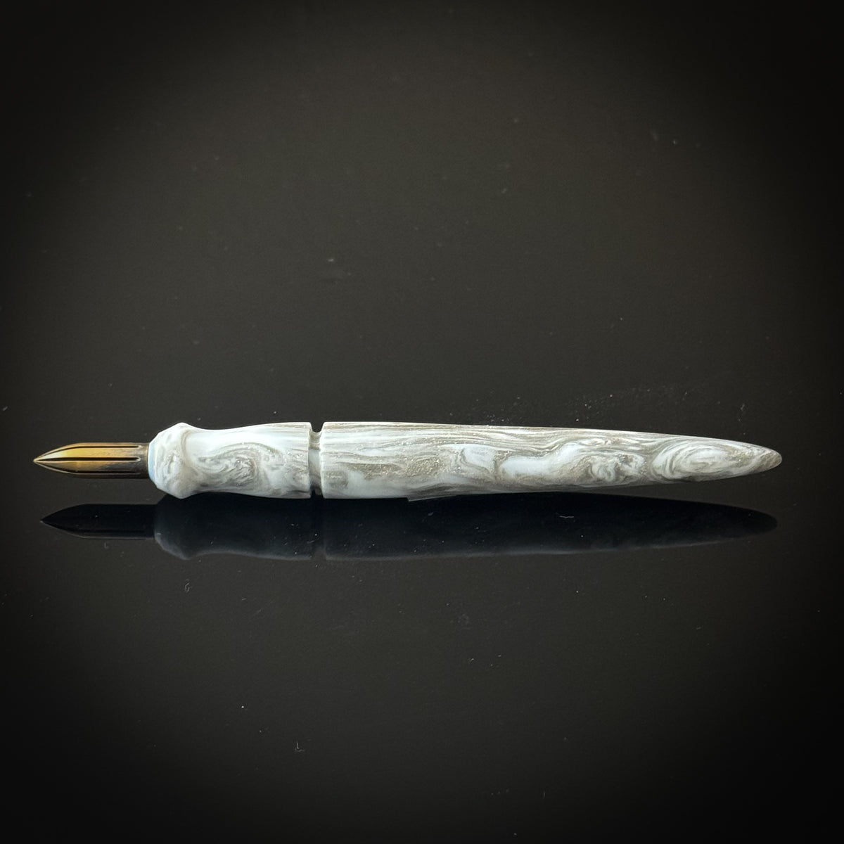Silver and White Mini Nib Holder Low Lustre Finish