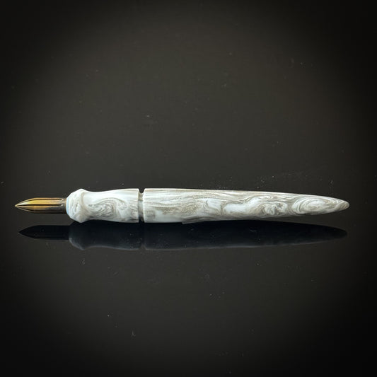 Silver and White Mini Nib Holder Low Lustre Finish